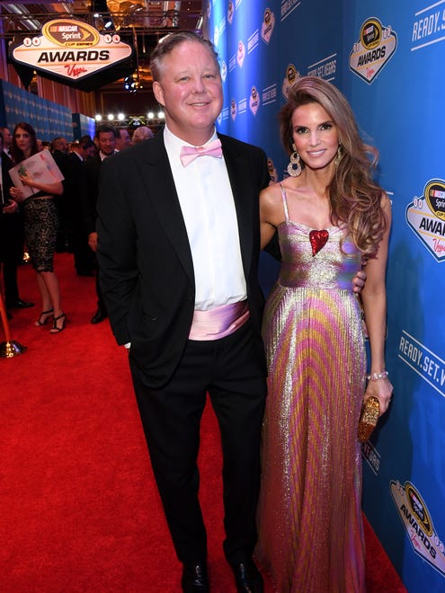 NASCAR Chairman and CEO Brian France, left, and his wife Amy