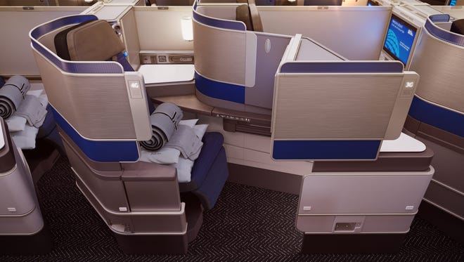 Rendering of United's new international business class cabin.