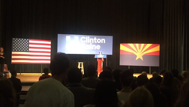 The crowd prepares for Bernie Sanders' appearance at Northern Arizona University on Oct. 18, 2016.