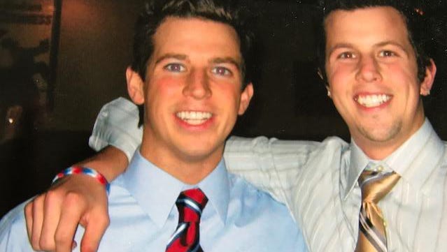 Nolan Webster (right) died at age 22 in the pool at the Grand Oasis in 2007. He's seen here with his brother Ryan. His mother, Maureen Webster, launched the mexicovacationawareness.com website that same year.