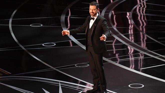 Jimmy Kimmel delivers his opening monologue during the 89th Academy Awards, Feb. 26, 2017.
