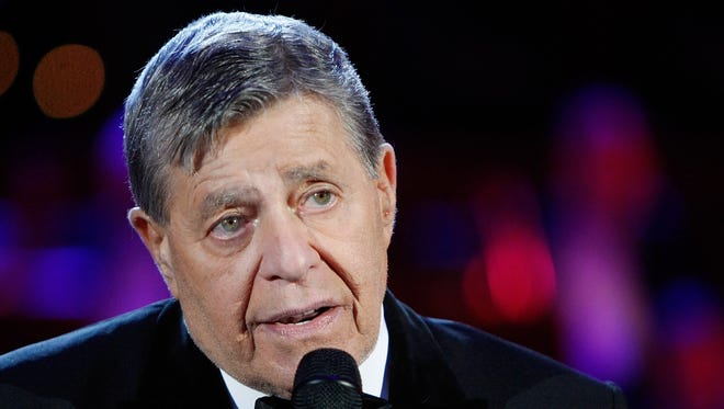 Jerry Lewis speaks during the 44th annual Labor Day Telethon to benefit the Muscular Dystrophy Association at the South Point Hotel & Casino Sept. 6, 2009 in Las Vegas.