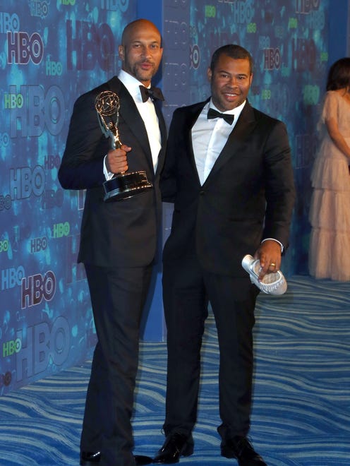 Actors/writers Keegan-Michael Key (L) and Jordan Peele at the HBO Emmy After Party.
