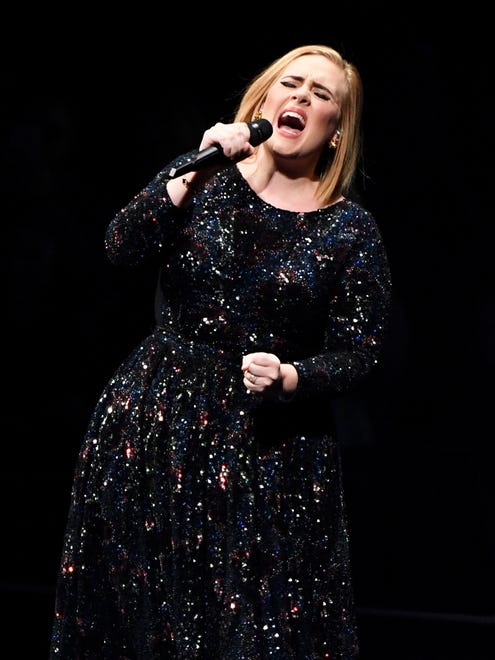 Adele performs during the final concert of her North American tour at Talking Stick Resort Arena on Nov. 21, 2016 in Phoenix.