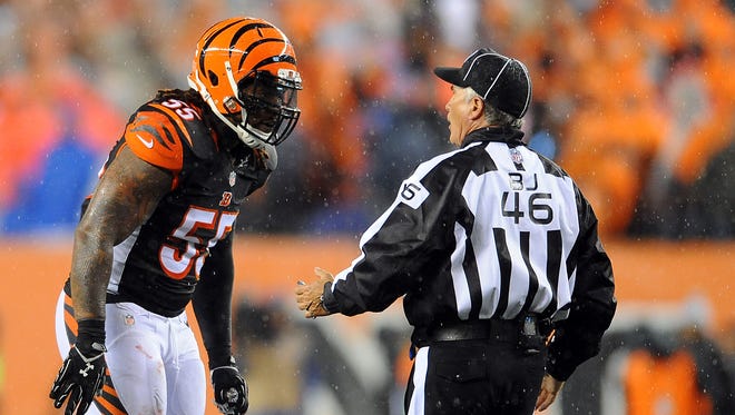 Bengals LB Vontaze Burfict: Suspended five games for hit on Chiefs FB Anthony Sherman (repeat violator)