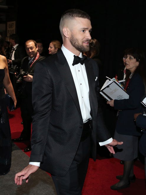 Justin Timberlake backstage at the Oscars in Los Angeles.