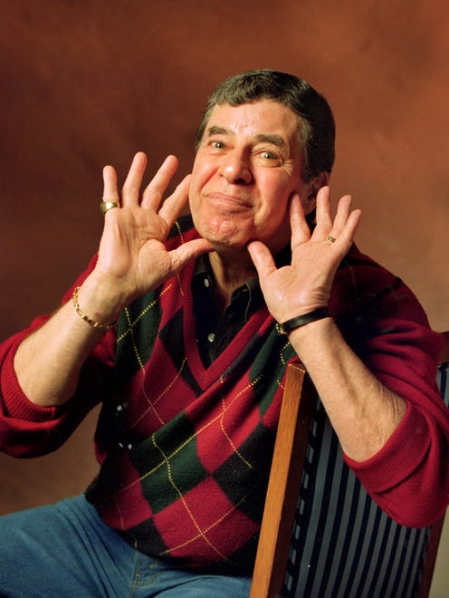 Jerry Lewis on March 2, 1995, in New York.  
Lewis, the comedian and director whose fundraising telethons became as famous as his hit movies, has died. Publicist Candi Cazau said Lewis passed away Sunday, Aug. 20, 2017, at age 91 in Las Vegas with his family by his side.