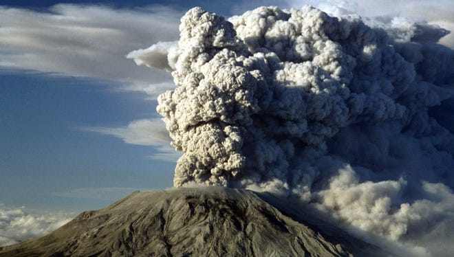 Mount St. Helens erupts in Washington State in 1980.