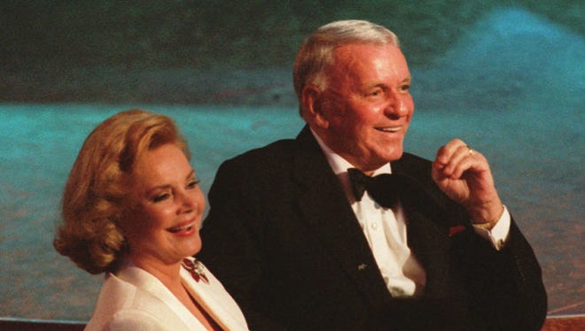 Frank and Barbara Sinatra are seen during the taping of his 80th birthday special in 1995.