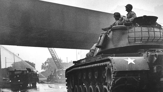 Tanks were used during the riots in Detroit on July 23, 1967.