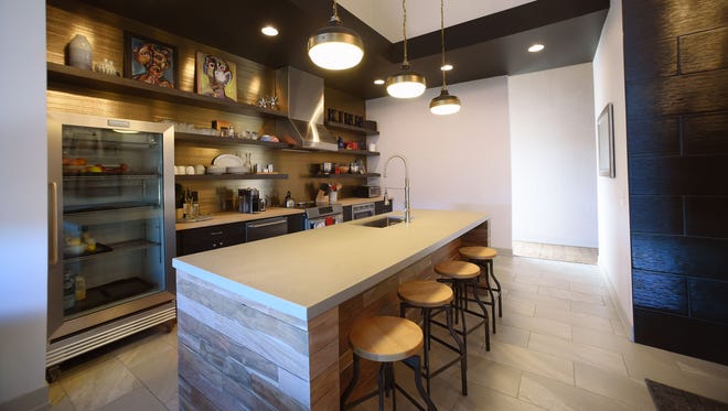 The new Kinn Guesthouse, in Milwaukee's Bay View neighborhood, includes a large kitchen for guests to share.
