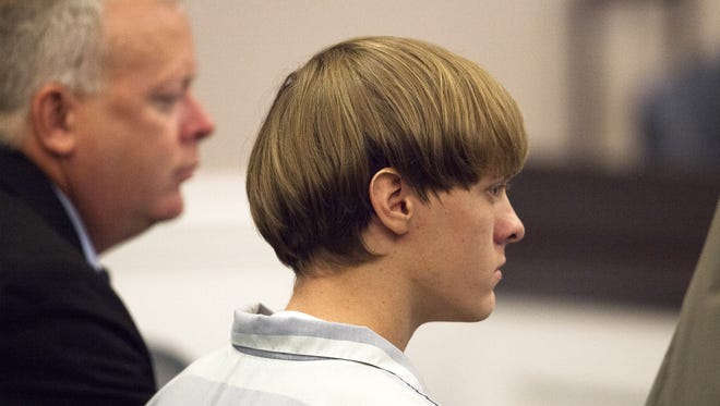 Dylann Roof at a hearing in Charleston, S.C.