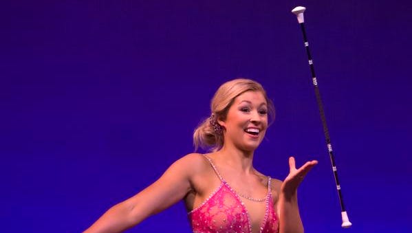 Miss Kenosha Kaitlyn Rhey performs a baton routine in the talent portion of Thursday's preliminary Miss Wisconsin scholarship pageant at the Alberta Kimball Auditorium June 15, 2017.