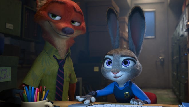 'Zootopia' wins the Oscar for Animated. 
Feature Nick Wilde (left, voiced by Jason Bateman) and Judy Hopps (Ginnifer Goodwin) team up to solve a mystery in the animated film 'Zootopia'