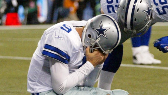 Romo fumbled the snap on what would have been a go-ahead field goal in the 2007 NFC wild card playoff against the Seahawks.