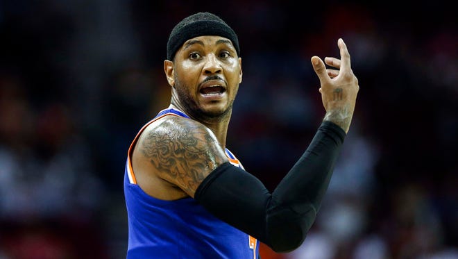New York Knicks forward Carmelo Anthony (7) said the outlook for the team is good this season.