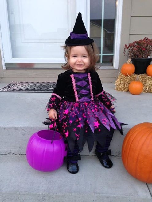 Little witch Paige Mitchell, 1, of Ankeny.