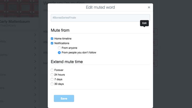 Twitter is letting its users mute words, with options of where to mute the words from (timeline and/or notifications) and for how long (24 hours to forever).