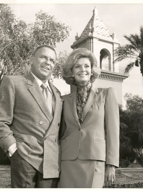 Frank and Barbara Sinatra in front of El Mirador tower on the grounds of what is now Desert Regional Medical Center.