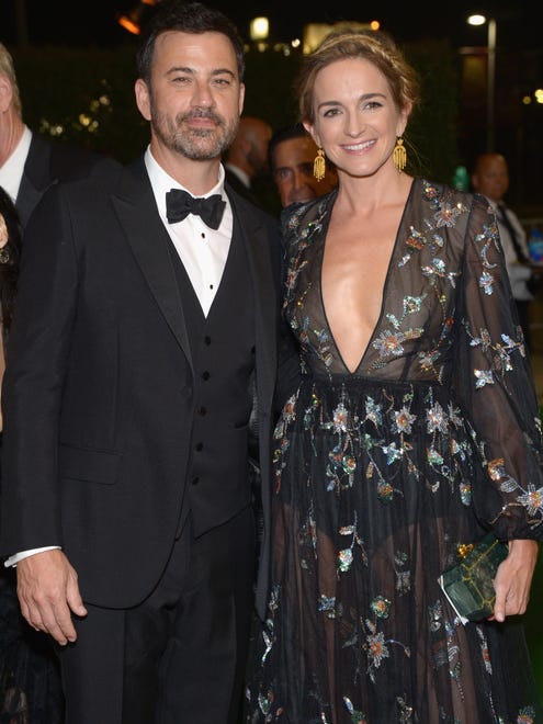 Emmys host Jimmy Kimmel and screenwriter Molly McNearney at the Governors Ball.