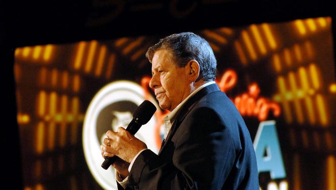 Jerry Lewis is seen during Jerry Lewis MDA Telethon Day 2 at The South Coast Hotel and Casino Resort at South Coast Hotel and Casino Resort in Las Vegas, Nevada in Sept. 4, 2006