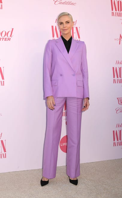 She ' s rocking a Givenchy lilac power suit at The Hollywood Reporter ' s annual Women in Entertainment breakfast gala in 2019.